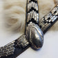 Incredible 1940s Handmade Articulated Serpent Belt - 100% Genuine Leather - Ultra Heavy - Silver & Black