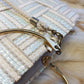 1960s European Chic Baby Blue & Cream with Metallic Threads - Woven Day / Weekender Bag - Gold Metal Hardware
