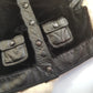 Italian Vintage Lambskin & Fur Crop Mini Jacket - Rich Inky Black - Silver Hardware