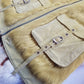 1990s Italian Vintage Light Chartreuse Fur & Suede Vest - fully lined - metal zip - suede feature pockets with tassel buckles