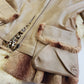 Vintage 2000s Metallic Champagne Leather & Fur Jacket - 100% genuine leather