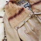 Vintage 2000s Metallic Champagne Leather & Fur Jacket - 100% genuine leather