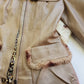 Vintage 2000s Metallic Champagne Leather & Fur Jacket - 100% genuine leather