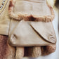 Vintage 2000s Metallic Champagne Leather & Fur Jacket - 100% genuine leather