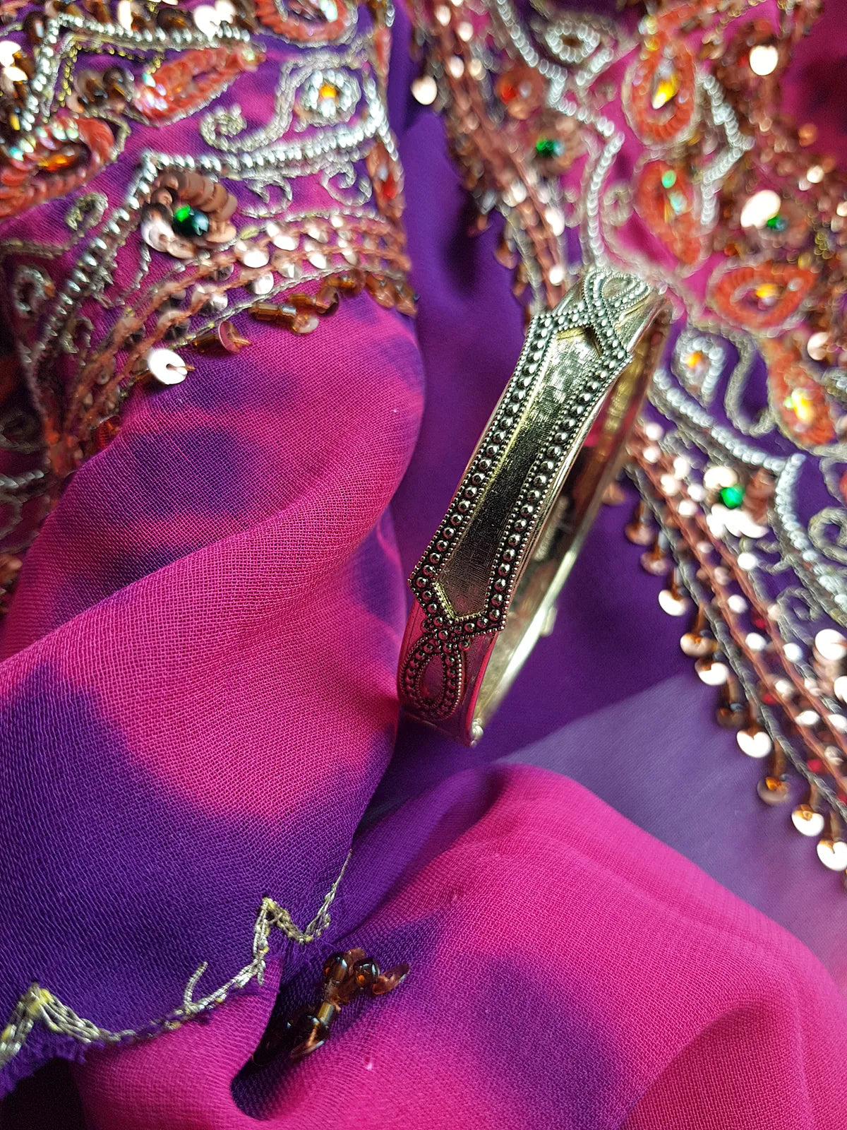 1970s Designer - Stamped - Whiting & Davis - Ornate Gold - Iconic Designer Metal Bracelet