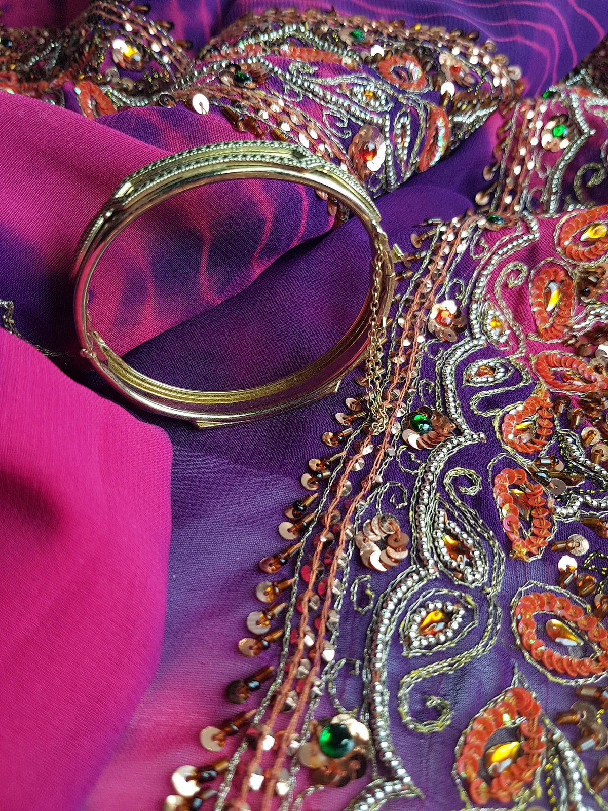 1970s Designer - Stamped - Whiting & Davis - Ornate Gold - Iconic Designer Metal Bracelet