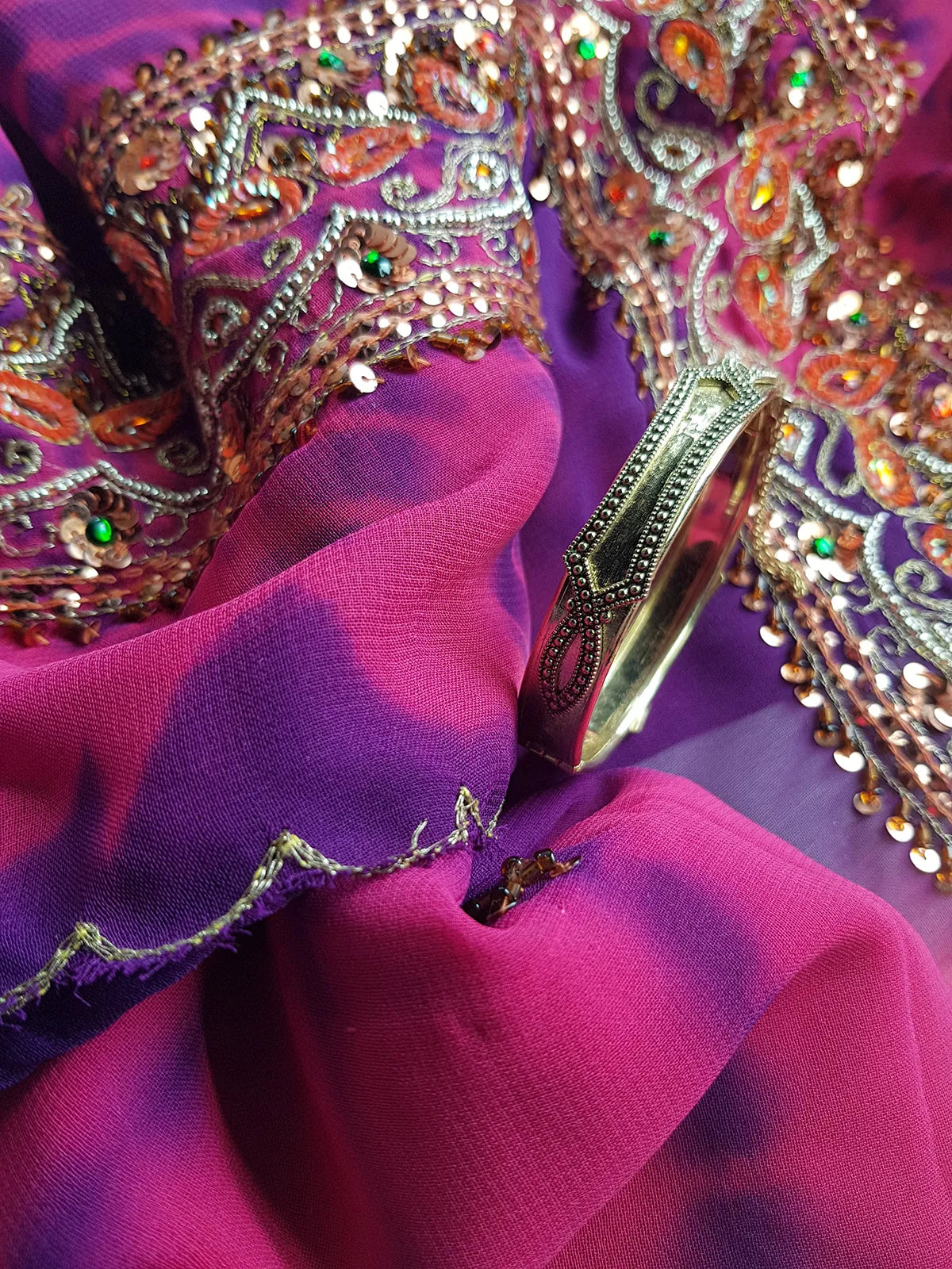 1970s Designer - Stamped - Whiting & Davis - Ornate Gold - Iconic Designer Metal Bracelet