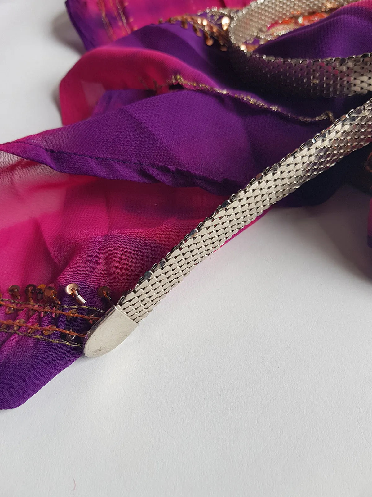 1970s Designer Oroton Metal Mesh Silver Snake Belt - Sparkly - Studio 54 Party wear