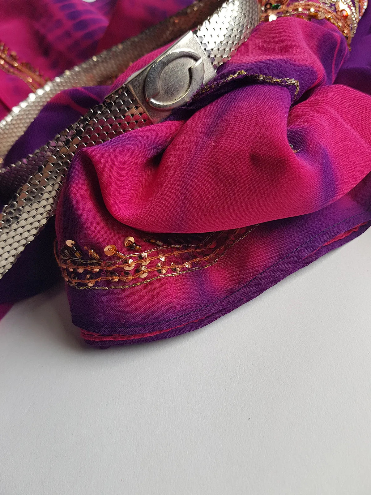 1970s Designer Oroton Metal Mesh Silver Snake Belt - Sparkly - Studio 54 Party wear