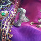 1920s Ethereal Art Deco - Amethyst & 14kt White Gold Ornate Ring - Stamped