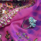 1950s Ornate Turquoise & Silver Ring with Intricate Wire Work