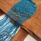 Iconic 1970s Handmade Crochet Beaded - Tasseled - Party Hairpiece Beanie - Studio 54 - Blue Crochet & Gold Beading