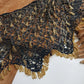 Insane 1970s Handmade Crochet Beaded Party Top / Skirt / Wrap - Tie at neck - Studio 54 - Black Crochet & Gold Beading