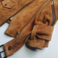 Vintage Perfect Motorcycle Tassel Jacket - Rich Tan 100% Genuine Suede - Metal Hardware - Fully Lined Jacket