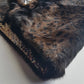 Vintage Leopard Cape with Collar - Iconic Sparkly Buttons- Vegan Fur - Satin Leopard Print Lining
