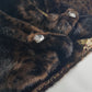 Vintage Leopard Cape with Collar - Iconic Sparkly Buttons- Vegan Fur - Satin Leopard Print Lining