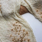 Vintage Ethereal 100% Silk - Bridal Quality Cream & Gold Flowers - Handmade Fully Beaded Jacket
