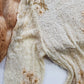 Vintage Ethereal 100% Silk - Bridal Quality Cream & Gold Flowers - Handmade Fully Beaded Jacket