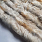 1960s Vintage Fox Fur & Curly Lamswool Coat - Very Light with Super Soft Contrasting Layers of Fur - Cream & Caramel Brown Tones - Elbow Length Sleeves