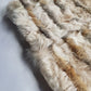 1960s Vintage Fox Fur & Curly Lamswool Coat - Very Light with Super Soft Contrasting Layers of Fur - Cream & Caramel Brown Tones - Elbow Length Sleeves
