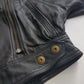 Italian Vintage 100% Genuine Leather 1980s Motorcycle Jacket - Quilted Feature Stitching - Metal Hardware - Fully Lined Jacket
