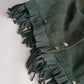 Vintage 100% Genuine Suede Motorcycle Tassel Jacket - Muted Green - Metal Hardware