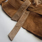 Vintage 2000s Perfect 100% Genuine Suede Jacket - Rich Tan - Tie Waist - Vegan Fur Collar