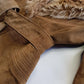 Vintage 2000s Perfect 100% Genuine Suede Jacket - Rich Tan - Tie Waist - Vegan Fur Collar