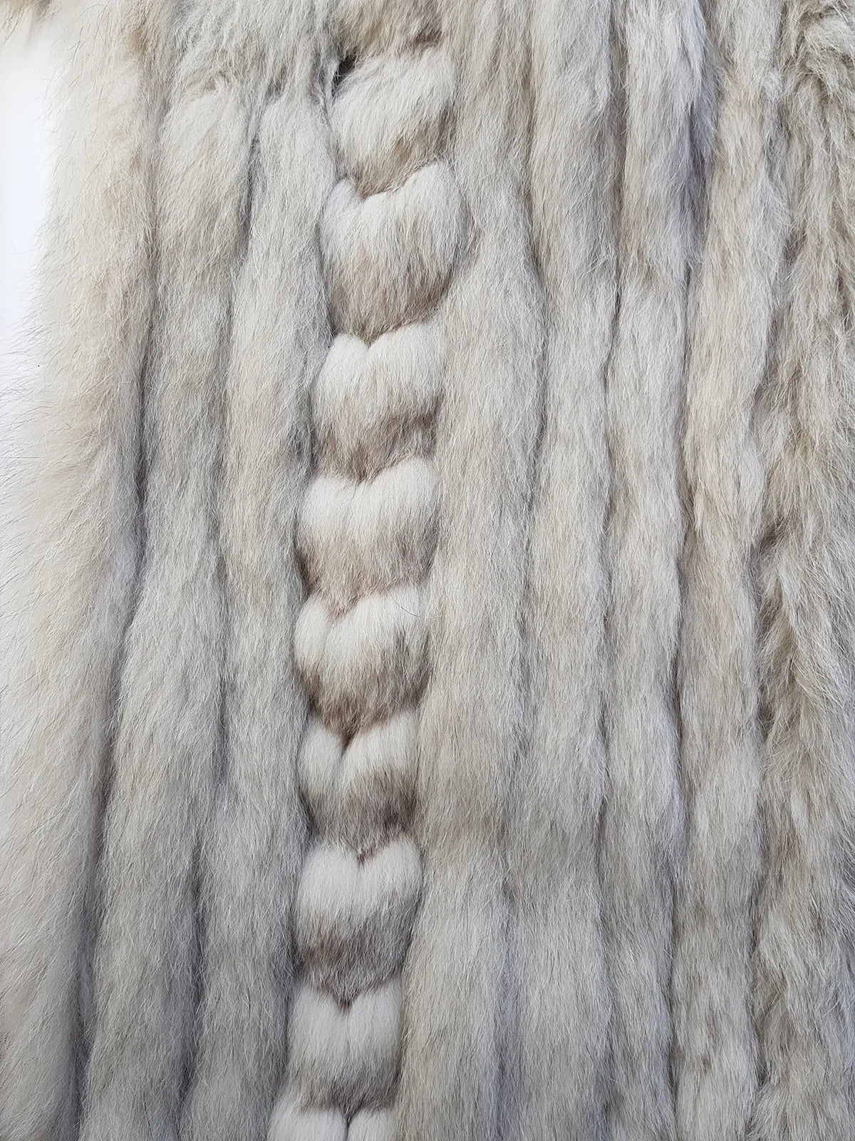 Vintage Saga Ice Blue / Grey Fox Fur Coat - Soft & Dreamy - Full Length