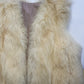 Vintage 1970s Plush Fox Fur Vest in Off-White - Soft & Dreamy - Very Kate Moss at Glastonbury - Indie Sleaze