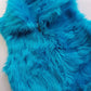 1990s Wild Fun Fur Vest in Electric Blue - Knit Detailing & Super Chunky Metal Zipper & Hardware