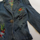1990s Mudd Designer Deadstock - Insane Denim & Embroidery - Fitted Jacket - Metal Hardware - Original Tags still Attached