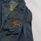 1990s Mudd Designer Deadstock - Insane Denim & Embroidery - Fitted Jacket - Metal Hardware - Original Tags still Attached