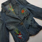1990s Mudd Designer Deadstock - Insane Denim & Embroidery - Fitted Jacket - Metal Hardware - Original Tags still Attached