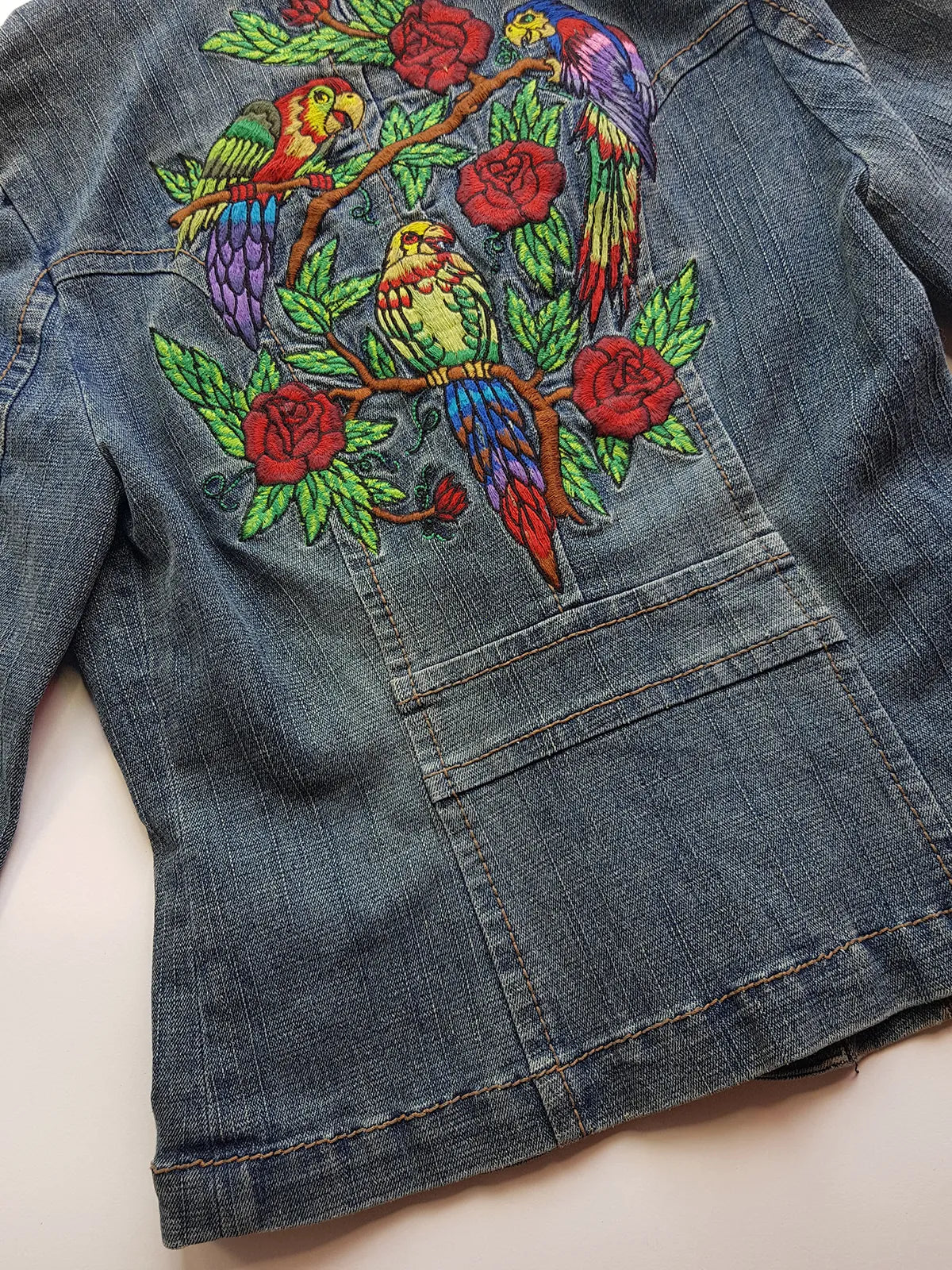 1990s Mudd Designer Deadstock - Insane Denim & Embroidery - Fitted Jacket - Metal Hardware - Original Tags still Attached