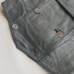 1980s Vintage 100% Genuine Leather Gunmetal Metallic Grey Motorcycle Vest - Metal Hardware - Fully Lined