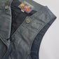 1980s Vintage 100% Genuine Leather Gunmetal Metallic Grey Motorcycle Vest - Metal Hardware - Fully Lined