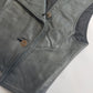 1980s Vintage 100% Genuine Leather Gunmetal Metallic Grey Motorcycle Vest - Metal Hardware - Fully Lined