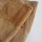 1990s Perfect Patchwork Mini Skirt in 100% Genuine Leather & Suede - Multicolored Patches in Pecan Walnut & Caramel Tones