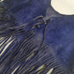 1970s Inky Blue Aged & Faded Soft Suede Tassel Vest -Buttery Soft - Ties at the Front & sides