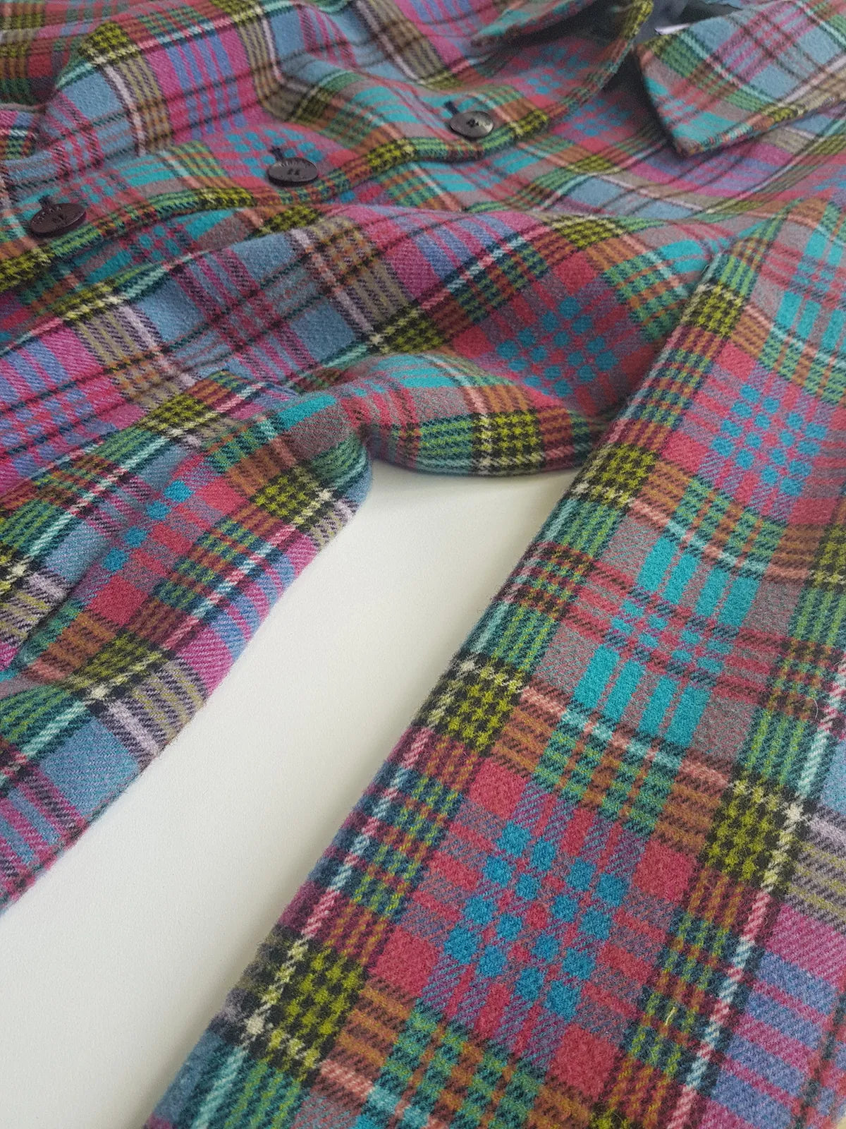 1990s Iconic Clueless Style Plaid Jacket - Tailored Hourglass - Pinks Purples Greens & Blues - Perfect Shape - Fully Lined