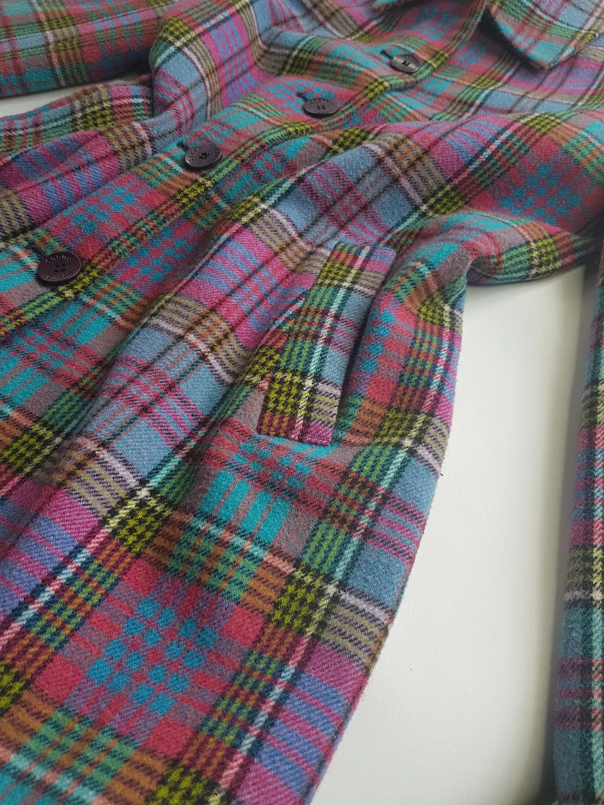 1990s Iconic Clueless Style Plaid Jacket - Tailored Hourglass - Pinks Purples Greens & Blues - Perfect Shape - Fully Lined