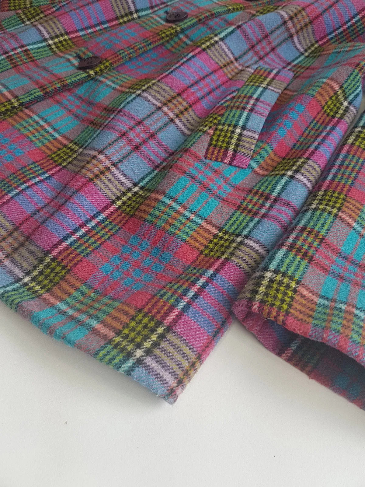 1990s Iconic Clueless Style Plaid Jacket - Tailored Hourglass - Pinks Purples Greens & Blues - Perfect Shape - Fully Lined