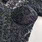 1990s Romantic Vintage Corset Top Lace & Hand Beaded - Knockout for Evening - Black Lace & Beads