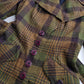 1970s Couture Tailoring Plaid Wool Coat - Absolute Perfection - Very Vivienne Westwood Style- Olive Green Mustard Tones - Stiff Collar & Beautifully Cut Pockets