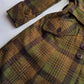 1970s Couture Tailoring Plaid Wool Coat - Absolute Perfection - Very Vivienne Westwood Style- Olive Green Mustard Tones - Stiff Collar & Beautifully Cut Pockets