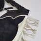 1950s Geniune Authentic Cowgirl Princess - Beautiful Soft Suede & Leather Tassel Chaps - Black & White - Chunky Metal Zippers - Perfect Fit -  Iconic for a Costume