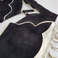 1950s Geniune Authentic Cowgirl Princess - Beautiful Soft Suede & Leather Tassel Chaps - Black & White - Chunky Metal Zippers - Perfect Fit -  Iconic for a Costume