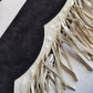 1950s Geniune Authentic Cowgirl Princess - Beautiful Soft Suede & Leather Tassel Chaps - Black & White - Chunky Metal Zippers - Perfect Fit -  Iconic for a Costume