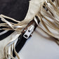 1950s Geniune Authentic Cowgirl Princess - Beautiful Soft Suede & Leather Tassel Chaps - Black & White - Chunky Metal Zippers - Perfect Fit -  Iconic for a Costume